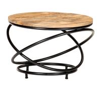 vidaXL Table basse Noir 60x60x40 cm Bois massif de manguier brut Marron
