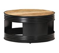vidaXL Table basse Noir 68x68x36 cm Bois massif de manguier brut 321931