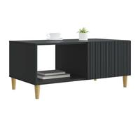 vidaXL Table Basse Noir 90 x 50 x 40 cm Bois d'ingénierie, Table Basse Vintage, Design rectangulaire, rangements Pratiques, Meuble élégant pour Votre Salon