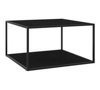 vidaXL Table basse Noir avec verre noir 90x90x50 cm Noir G