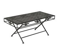 vidaXL Table basse pliante style vintage en métal 100 x 50 x 45 cm Noir