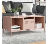 vidaXL Table basse rose 101,5x50x43,5 cm acier laminé à froid