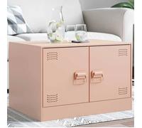 vidaXL Table basse rose 67x50x44 cm acier, table d'appoint, table de salon, table à thé, bout de canapé, table latérale, 841728 Rose G