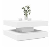 vidaXL Table basse rotative à 360 degrés blanc 70x70x34,5 cm, table d'appoint, table de salon, table basse moderne, table de 858479