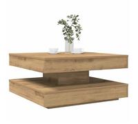 vidaXL Table basse rotative à 360 degrés chêne artisanal 70x70x34,5 cm, table d'appoint, table de salon, table basse 858487
