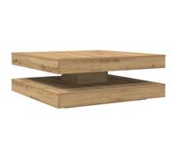 vidaXL Table basse rotative à 360° moderne – chêne artisanal 90x90x34,5 cm