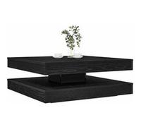 vidaXL Table basse rotative à 360 degrés chêne noir 90x90x34,5 cm, table d'appoint, table de salon, table basse moderne, 3321352 Noir G