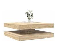 vidaXL Table basse rotative à 360 degrés chêne sonoma 90x90x34,5 cm, table d'appoint, table de salon, table basse moderne, 3321353 Marron G