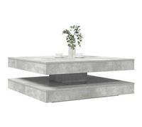 vidaXL Table basse rotative à 360 degrés gris béton 90x90x34,5 cm, table d'appoint, table de salon, table basse moderne, 3321354 Gris G