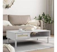 vidaXL Table basse SENJA aspect rotin blanc 100x55x33 cm bois massif 358047 Blanc G