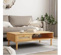vidaXL Table basse SENJA aspect rotin, bois massif, marron, 100x55x33 cm