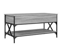 vidaXL Table basse Table d'appoint Sonoma gris bois d'ingénierie et métal, rangement 100x50x50 cm