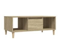 vidaXL Table Basse, Table d'Appoint avec 2 Compartiments et Tiroir, Bout de Canapé avec Rangement, Meuble de Salon, Scandinave, Chêne Sonoma Bois d'Ingénierie
