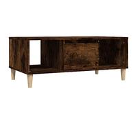 vidaXL Table Basse, Table d'Appoint avec 2 Compartiments et Tiroir, Bout de Canapé avec Rangement, Meuble de Salon, Scandinave, Chêne Fumé Bois d'Ingénierie
