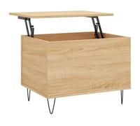 vidaXL – Table basse d'appoint à dessus relevable, rangement, bois d'ingénierie – Chêne Sonoma