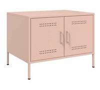 vidaXL Table basse rose 68x50x50,5 cm acier laminé à froid