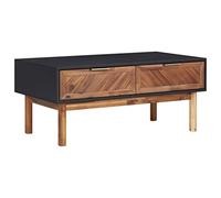 vidaXL Table Basse Table d'Appoint Table de Canapé avec 2 Tiroirs Salon Salle de Séjour Intérieur Marron 90x50x40 cm MDF Bois d'Acacia Massif