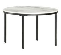 Table Basse Table d'Appoint Table de Canapé Bout de Canapé Salon Salle de Séjour Maison Intérieur Blanc et Noir Ø65 cm Marbre Solide Véritable