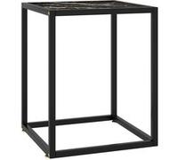 vidaXL Table Basse Table d'Appoint Table de Canapé Meuble de Salon Bout de Canapé Salle de Séjour Meubles Noir avec Verre Marbre Noir 40x40x50 cm Noir G