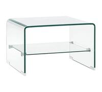 vidaXL Table Basse Table de Salon Table d'Appoint Bout de Canapé Table de Canapé Salle de Séjour Intérieur Maison Clair 50x45x33 cm Verre Trempé