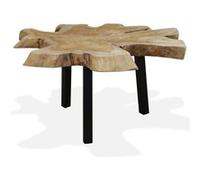 vidaXL Table basse en teck authentique rectangulaire vintage marron 80 x 70 x 38 cm