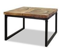 vidaXL Table basse Teck Résine 60 x 60 x 40 cm Noir G