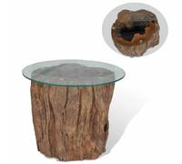 VIDAXL Table basse Teck Verre - 50 x 40 cm