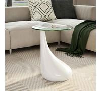 vidaXL Table basse Verre Blanc brillant