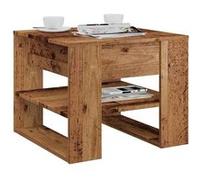 vidaXL Table basse vieux bois 55,5x55x45 cm bois d'ingénierie, table d'appoint, table de salon, table latérale, bout de 856818 Marron G
