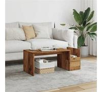 vidaXL Table basse vieux bois 90x45x35 cm bois d'ingénierie 856056 Marron G