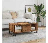vidaXL Table basse Vieux bois 857340 Bois d'ingénierie 90x50x36,5 cm Marron G