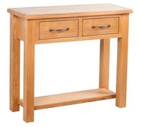 vidaXL Table console avec 2 tiroirs 83x30x73 cm Bois de chêne massif