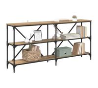 vidaXL Table console avec étagère Chêne artisanal 160 x 30 x 75 cm, Table console spacieuse, meuble moderne pour couloir, pièce d'accent fonctionnelle, design épuré pour salon