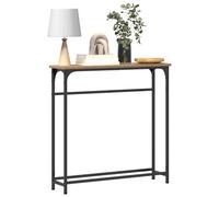 vidaXL Table Console avec étagère Chêne Artisanal 75 x 19,5 x 75 cm, Console rectangulaire Industrielle, Table de Rangement compacte, Organiseur d'entrée Urbaine, Surface Moderne