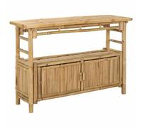 vidaXL Table Console avec étagère Naturel 110 x 35 x 75 cm Bambou, Table d'entrée stylée, Meuble en Bambou Moderne pour Le Rangement, Surfaces fonctionnelles, Touches contemporaines