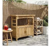 vidaXL Table console avec étagère Bambou Naturel 80 x 35 x 75 cm – Table d'entrée stylée