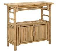 vidaXL Table Console avec étagère Naturel 80 x 35 x 75 cm Bambou, Table d'entrée stylée, Meuble en Bambou Moderne pour Le Rangement, Surfaces fonctionnelles, Touches contemporaines