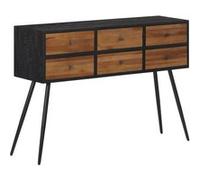 vidaXL Table console avec tiroirs 116x30x76 cm teck massif récupéré358525 Marron G