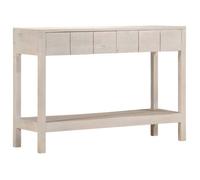 vidaXL Table console blanc 110x35x75 cm bois de manguier solide