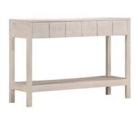 vidaXL Table console blanc 110x35x75 cm bois de manguier solide