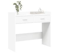 vidaXL Table Console Blanc 90 x 35 x 80 cm Bois d'ingénierie, Table Console Moderne, Design Rectangulaire, Facile à Nettoyer, Grand Rangement, Salon, Couloir, Entrée