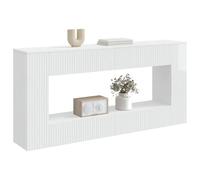 vidaXL Table Console Blanc Brillant 155 x 29 x 74 cm Bois d’ingénierie, Table Console Moderne pour Salon, Design Rectangulaire, Résistante à l'Humidité, Parfaite pour Entrée, Rangement Compact