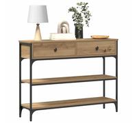 vidaXL Table Console Chêne Artisanal 100 x 25 x 75 cm, Table Console étroite pour Le Salon, Design Industriel, Fonctionnelle pour l'entrée, Touche Urbaine