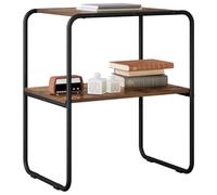 vidaXL Table Console Chêne fumé 60 x 42,5 x 70 cm Bois d'ingénierie, Table de Rangement Moderne 2 Niveaux, Console d’entrée, Accent de Salon, Gain d’Espace avec Cadre en Acier