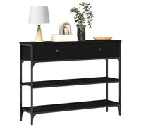 vidaXL Table Console Chêne Noir 100 x 25 x 75 cm Bois d'ingénierie, Table Console étroite pour Le Salon, Design Industriel, Fonctionnelle pour l'entrée, Touche Urbaine