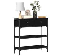 vidaXL Table Console Chêne Noir 72,5 x 25 x 75 cm Bois d'ingénierie, Table Console étroite pour Le Salon, Design Industriel, Fonctionnelle pour l'entrée, Touche Urbaine