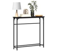 vidaXL Table console Chêne noir 75 x 19,5 x 75 cm – cadre métal, surface MDF, compacte