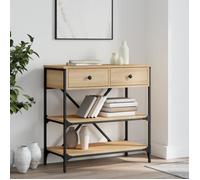 vidaXL Table Console, Bout de Canapé avec Tiroirs et Étagères, Meuble de Rangement Entrée Salon Couloir, Moderne, Chêne Sonoma Bois d'Ingénierie
