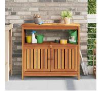 vidaXL Console de jardin 80x35x75 cm bois massif d'acacia Marron G