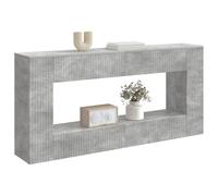 vidaXL Table Console Gris Béton 155 x 29 x 74 cm Bois d’ingénierie, Table Console Moderne pour Salon, Design Rectangulaire, Résistante à l'Humidité, Parfaite pour Entrée, Rangement Compact